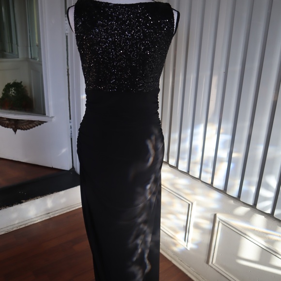 Black beaded long event gown - Picture 7 of 9